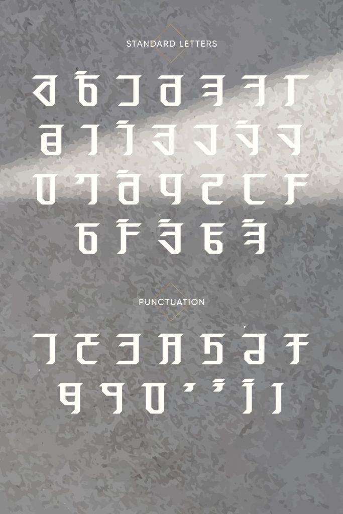 Pinterest Letters and Punctuation Free Exodite Distressed Font Preview.
