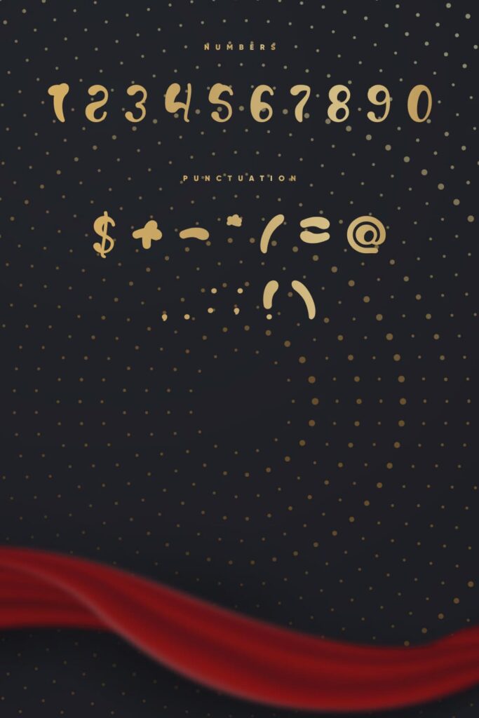 Pinterest Numbers Punctuation Luxurious Sexy Free Font Preview.