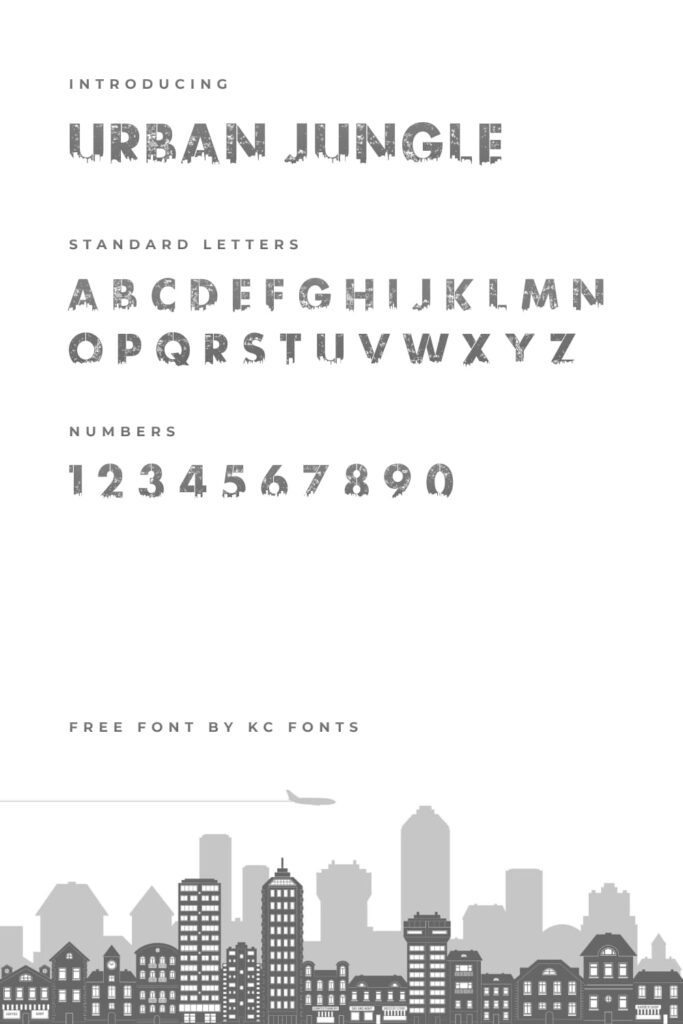 Pinterest Preview for Free Urban Jungle Font Standart Letters and Numbers.