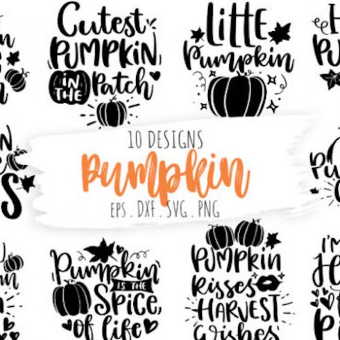 Pumpkin Quotes Bundle Thanksgiving SVG cover image.