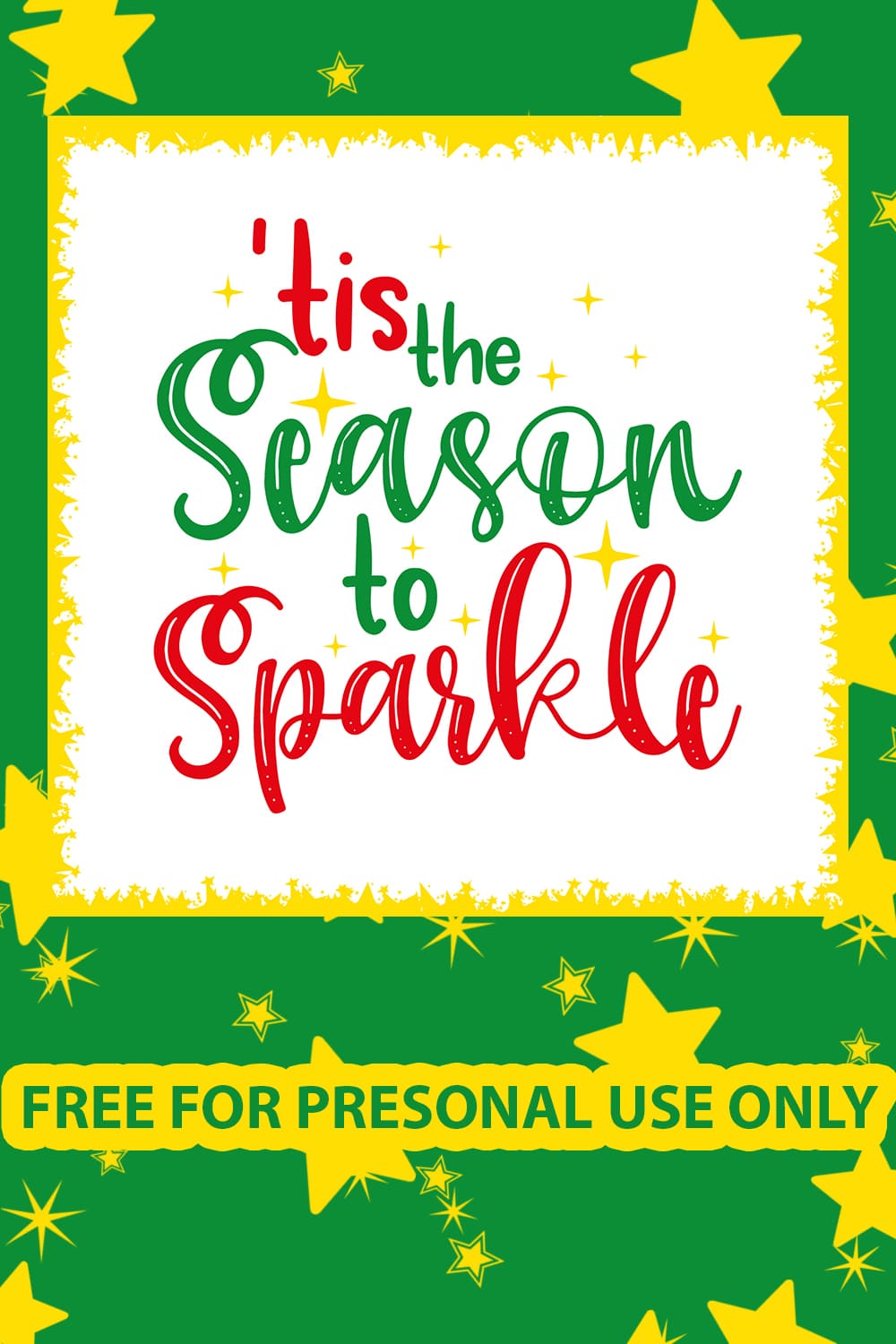 Quote Tis the Season to Sparkle Green Pinterest Preview.