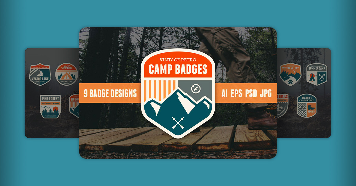 Retro Camp Badges Facebook image.
