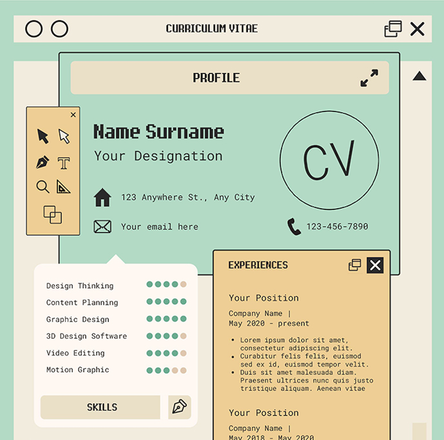 Professional Stylish Resume CV for Men and Women. Curriculum Vitae. previre image.