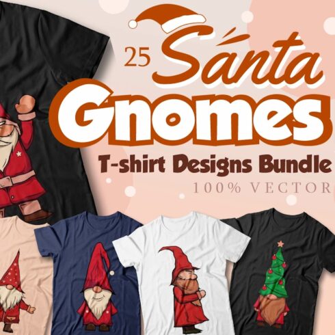 Santa Gnomes Cover T-shirt designs.