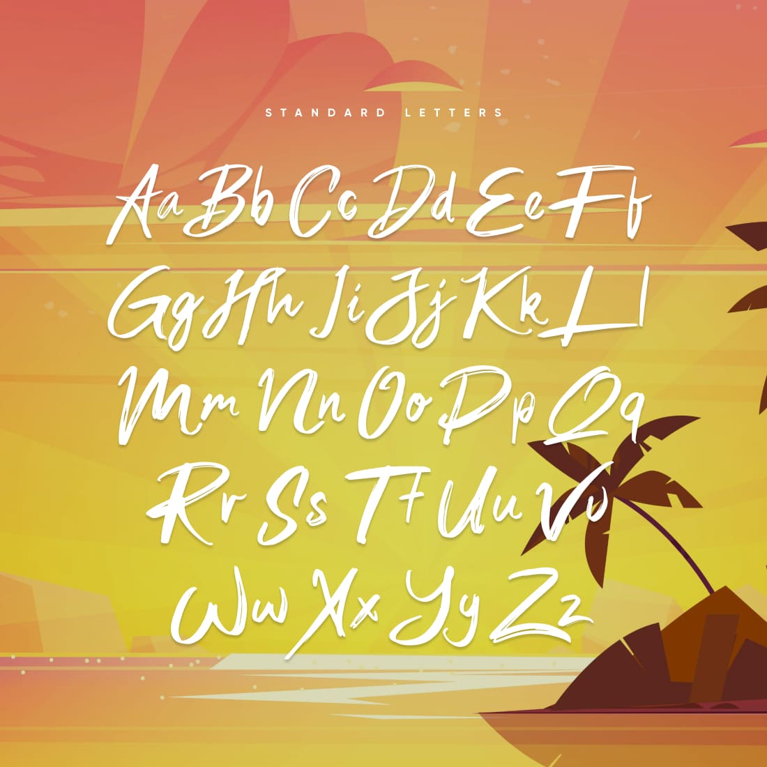 Sexy Beachy Free Font Standart Letters Preview.