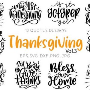 Thanksgiving Quotes Bundle Fall SVG cover image.