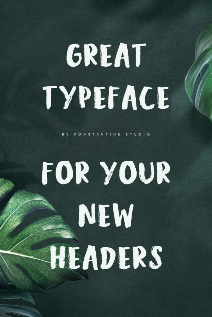 Tropical Asian Free Font Example Phrase on Pinterest Image.