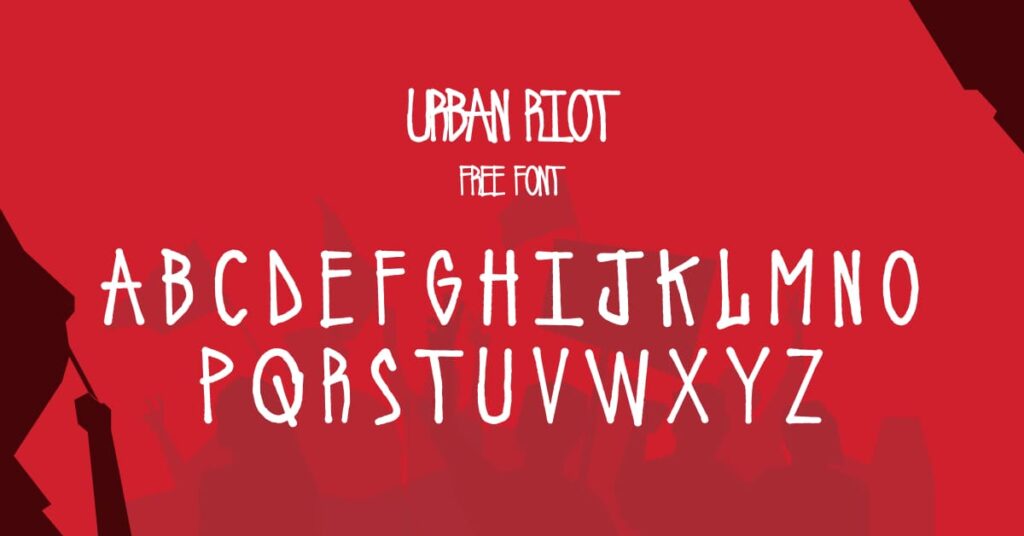 Urban Riot Free Font Facebook Collage Image by MasterBundles.