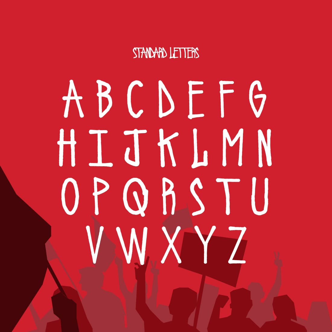 Urban Riot Free Font MasterBundles Cover Preview with Alpabet.