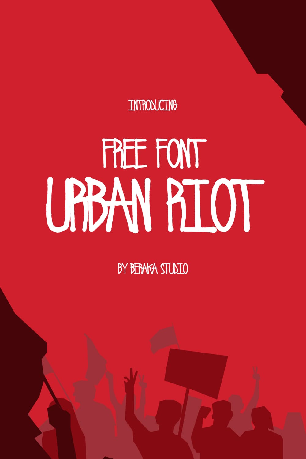 Urban Riot Free Font MasterBundles Pinterest Collage Image.