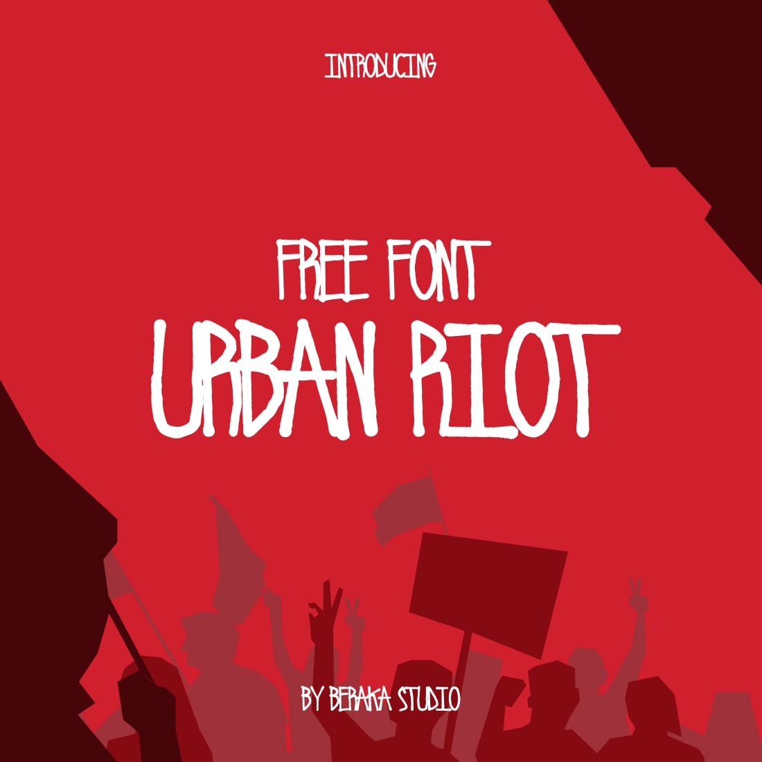 Urban Riot Free Font Red Preview by MasterBundles.