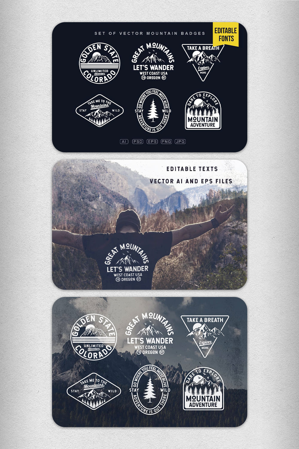 Vector Mountain Badges Pinterest images.
