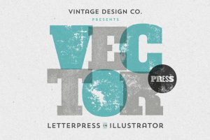 letterpress graphic style illustrator download