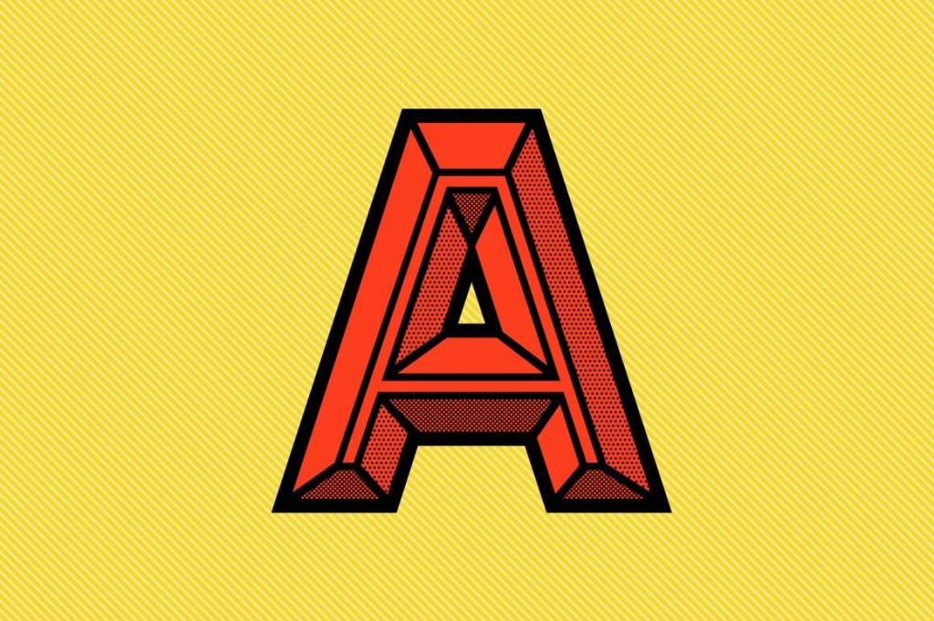 Letter A with Halftone Effects VectorTone Retro Halftone Brushes.