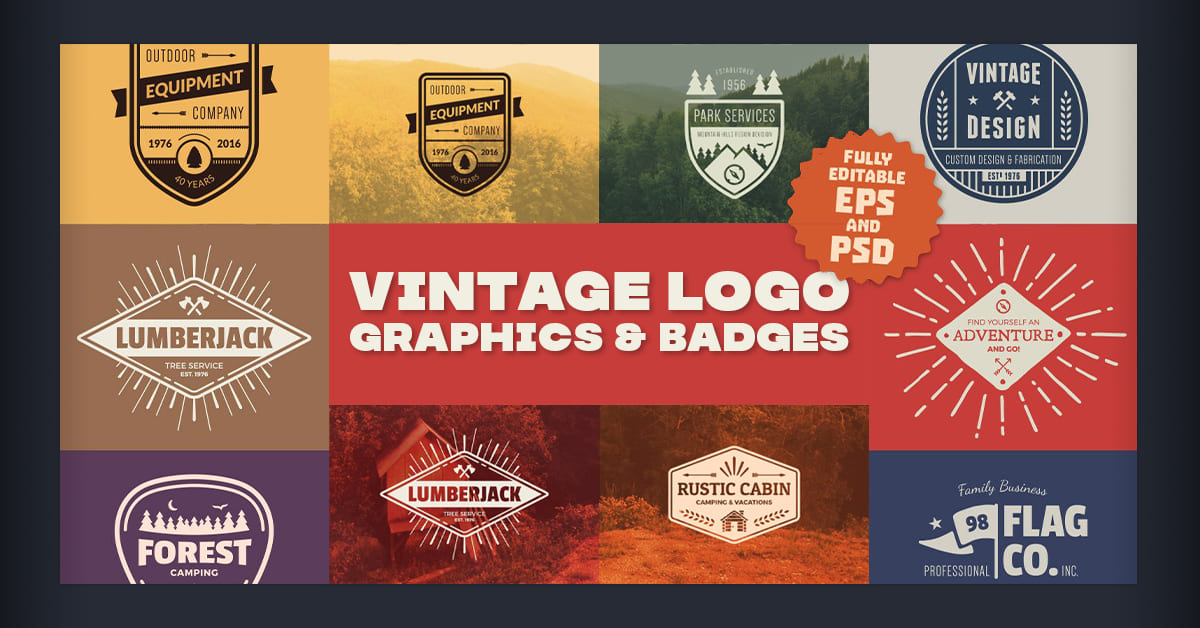 Vintage Logo Graphics Badges Facebook image.