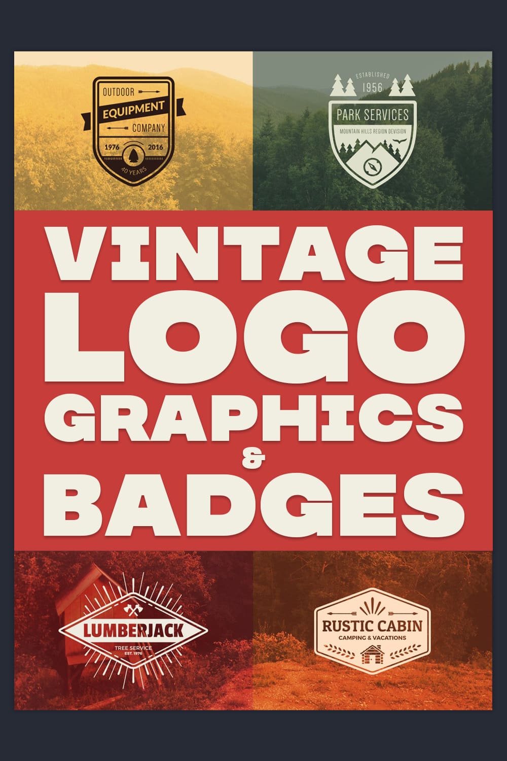 Vintage Logo Graphics Badges Pinterest image.