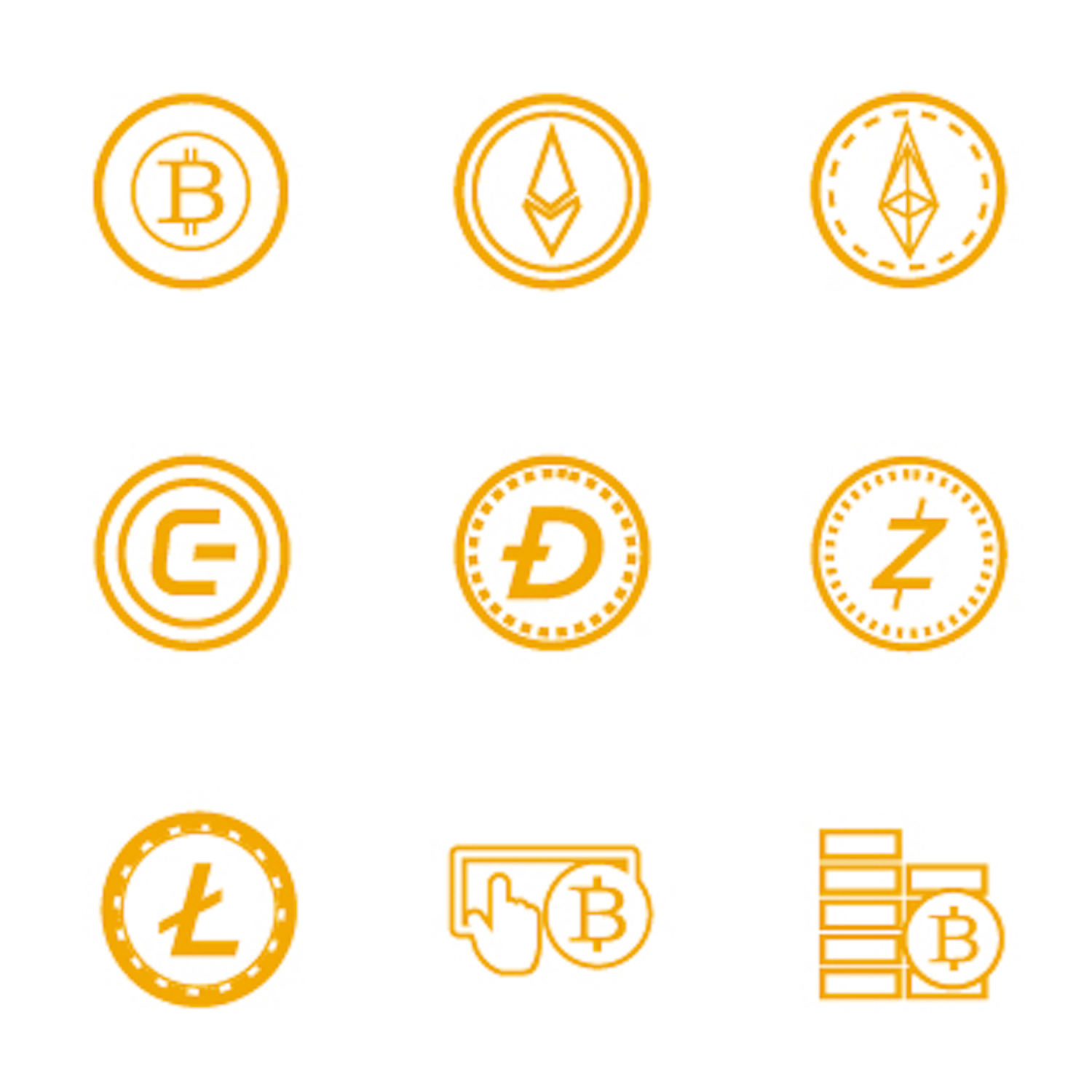 bitcoin plus Bitcoin Icon Set preview.