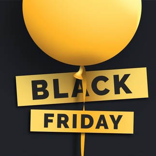 Free Black Friday Sale Banner with Yellow Balloon cover image.