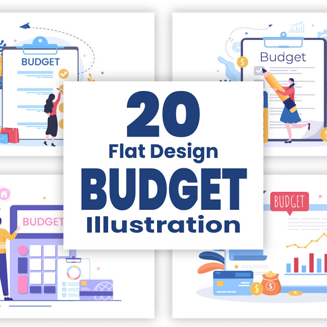 20 Budget Financial to Managing or Planning Illustrations cover image.
