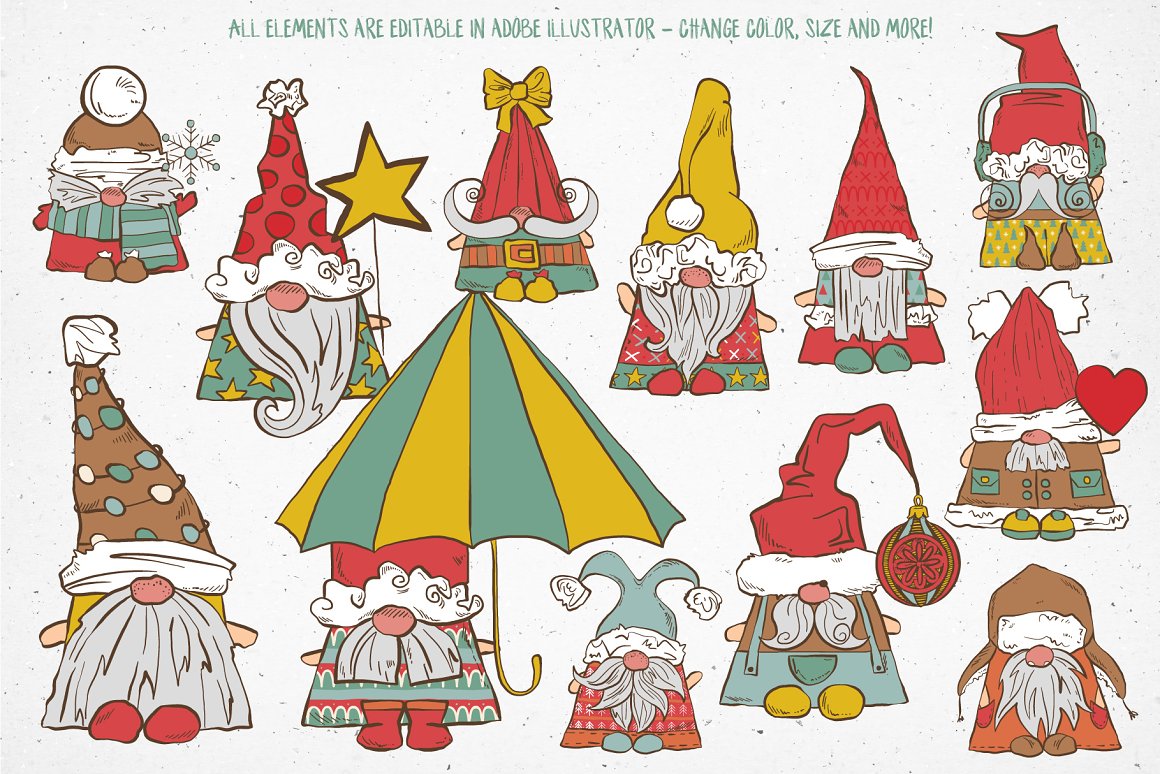 Use these festive illustrations to create your own unique designs such as digital scrapbooking, planner printables, wall art and signs, journal cards, party decoration, labels, blogs, websites, social media posts, paper designs or greeting cards for your loved ones!