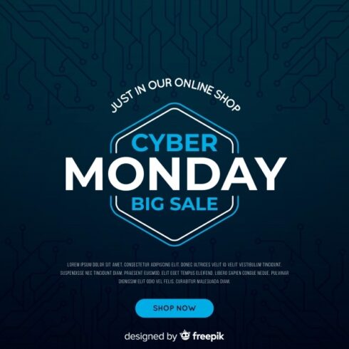 Cyber Monday Background Free Vector cover image.