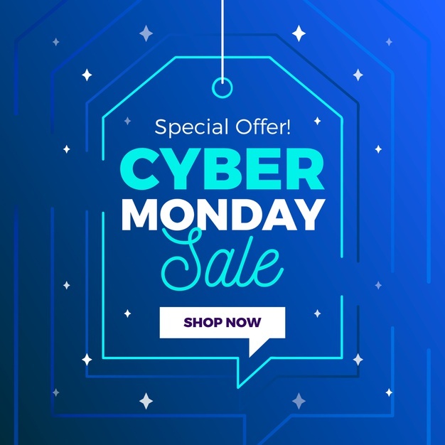 Cyber Monday Flat Design Free Vector cover image.