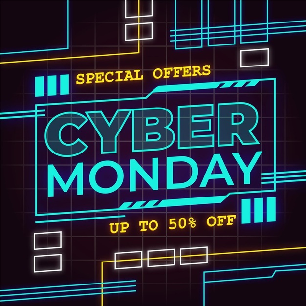 Cyber Monday Illustration Free Vector cover image.