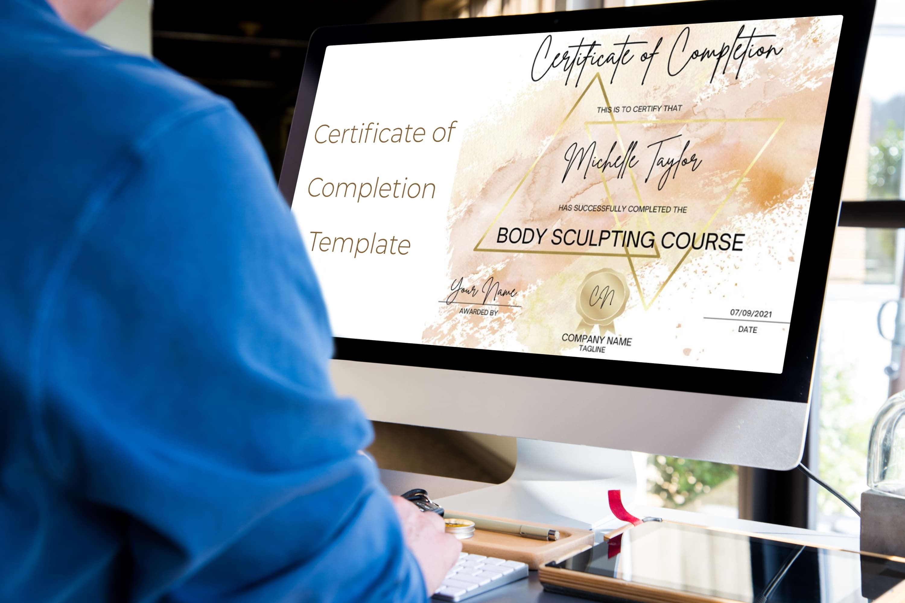 Certificate Of Completion Template - Body Sculpting Course On The Monoblock.