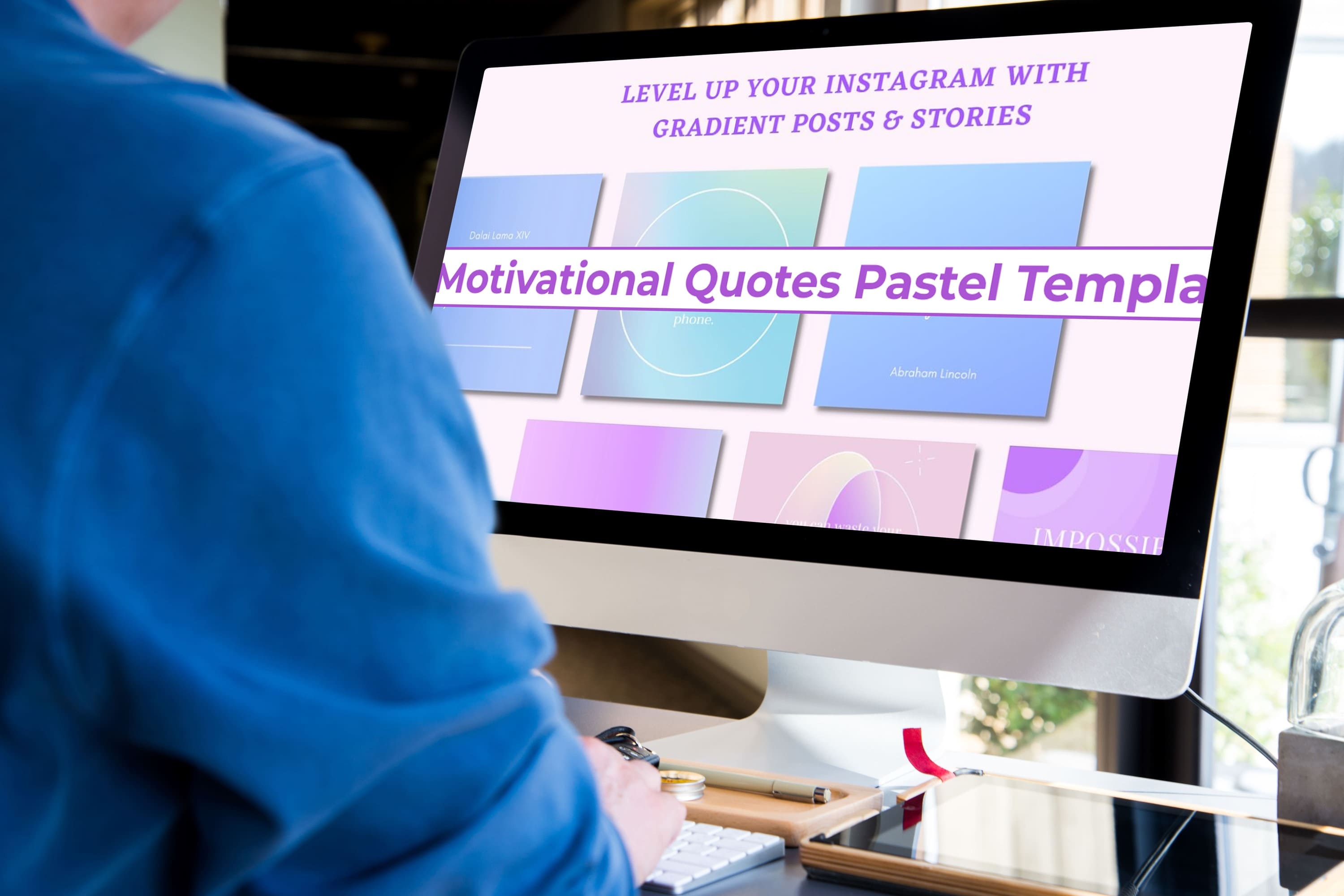 Motivational Quotes Pastel Template - Level Up Your Instagram With Gradient Posts & Stories.