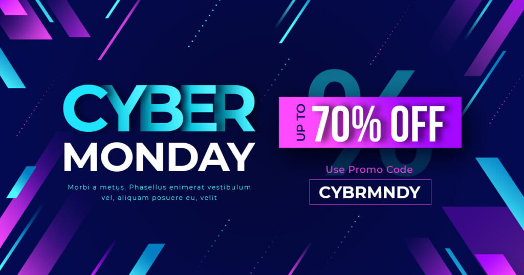 Free Bright Cyber Monday Banners Pack facebook image.