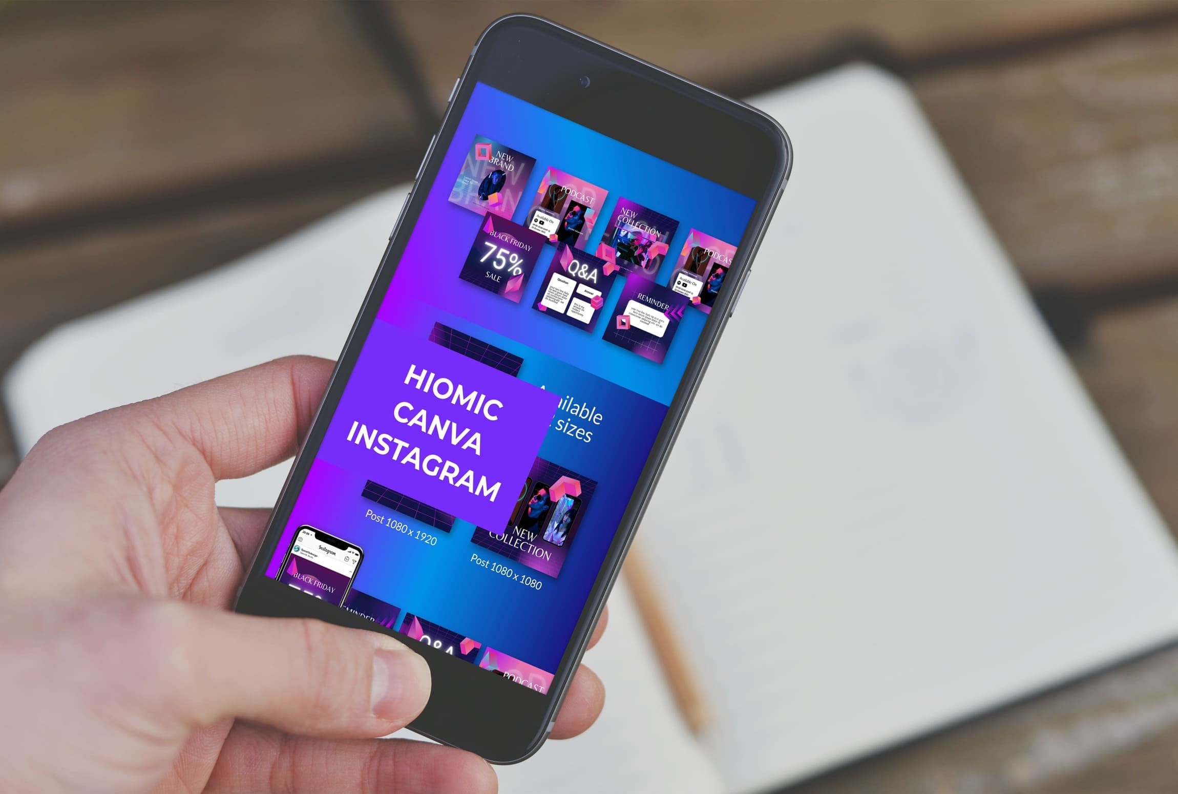 Hiomic Canva Instagram Preview On The Mobile.