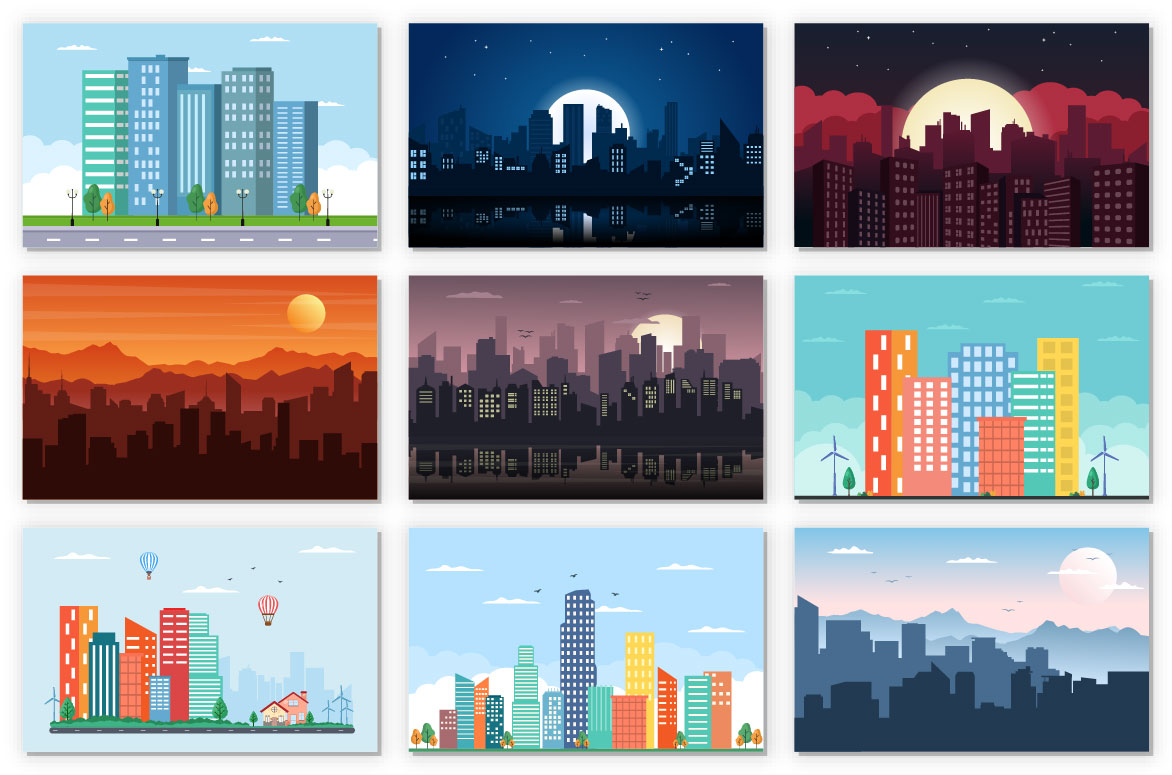 Some options of city illustrations.
