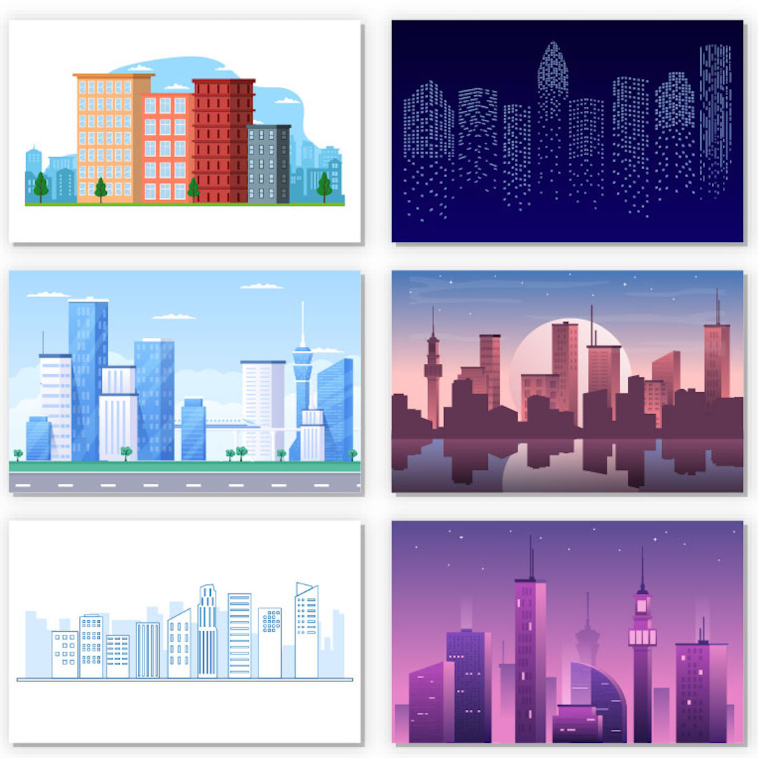 22 Architecture Landscape Buildings and Real Estate Illustrations prebiew image.