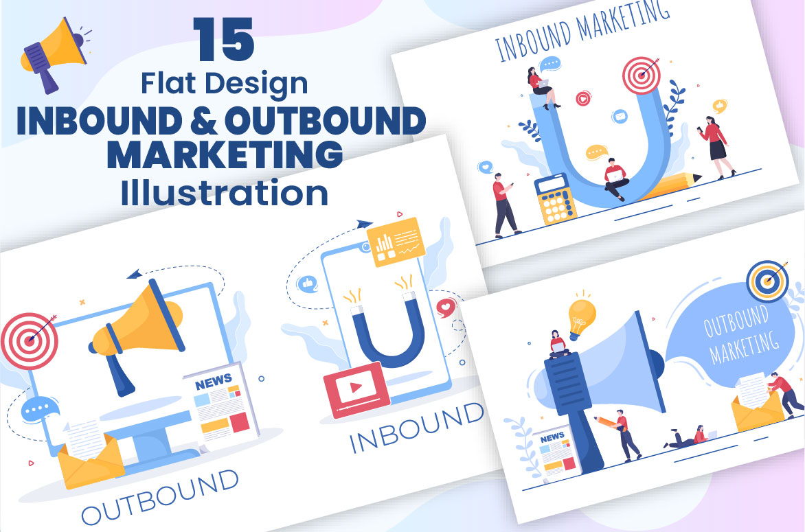 Full compositions for marketing illustrations.