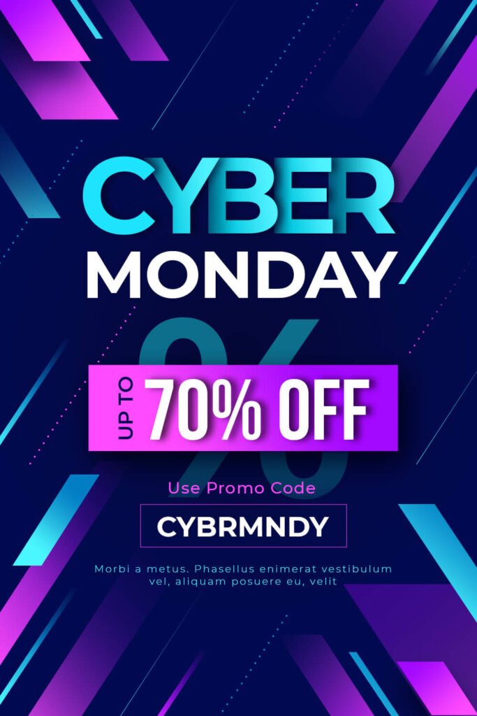 Free Bright Cyber Monday Banners Pack pinterest image.