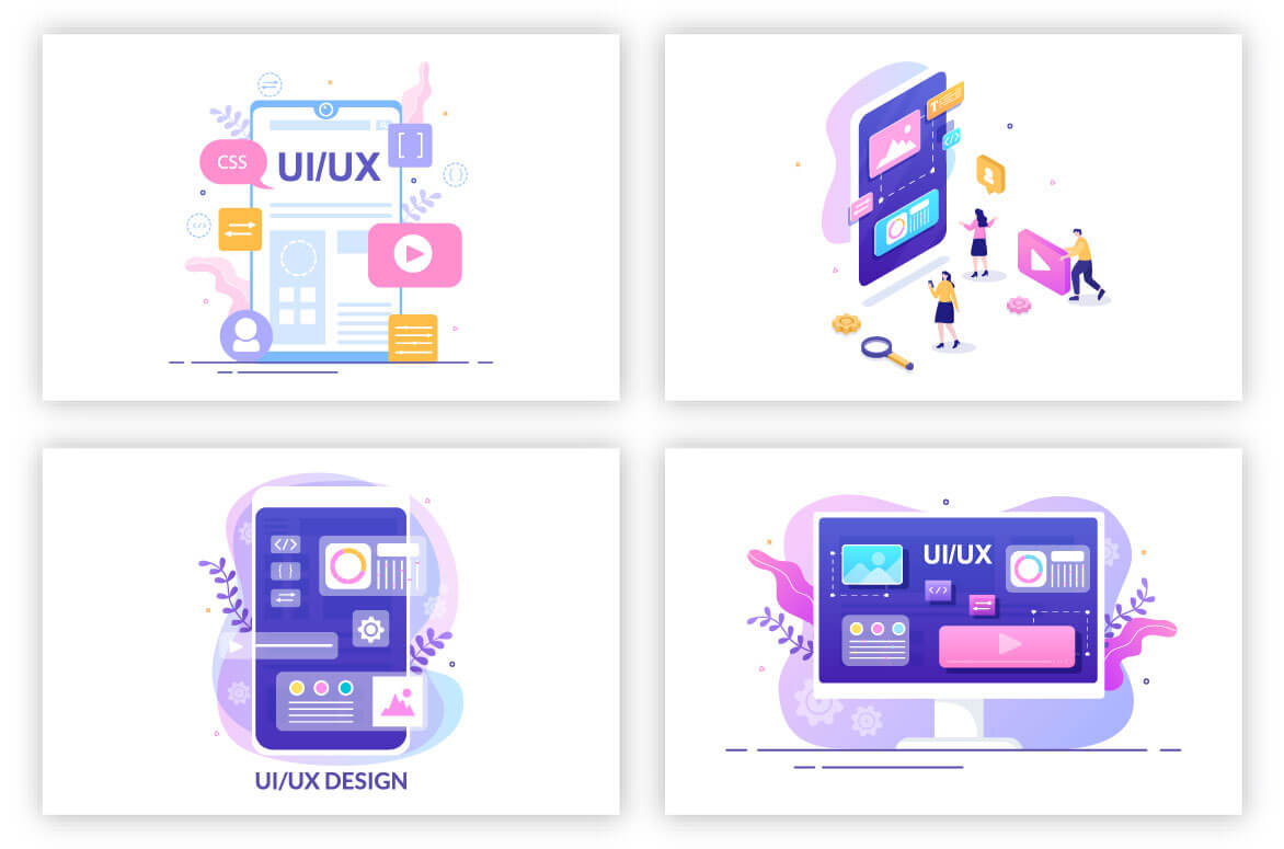 Some lilac illustrations ui ux design.