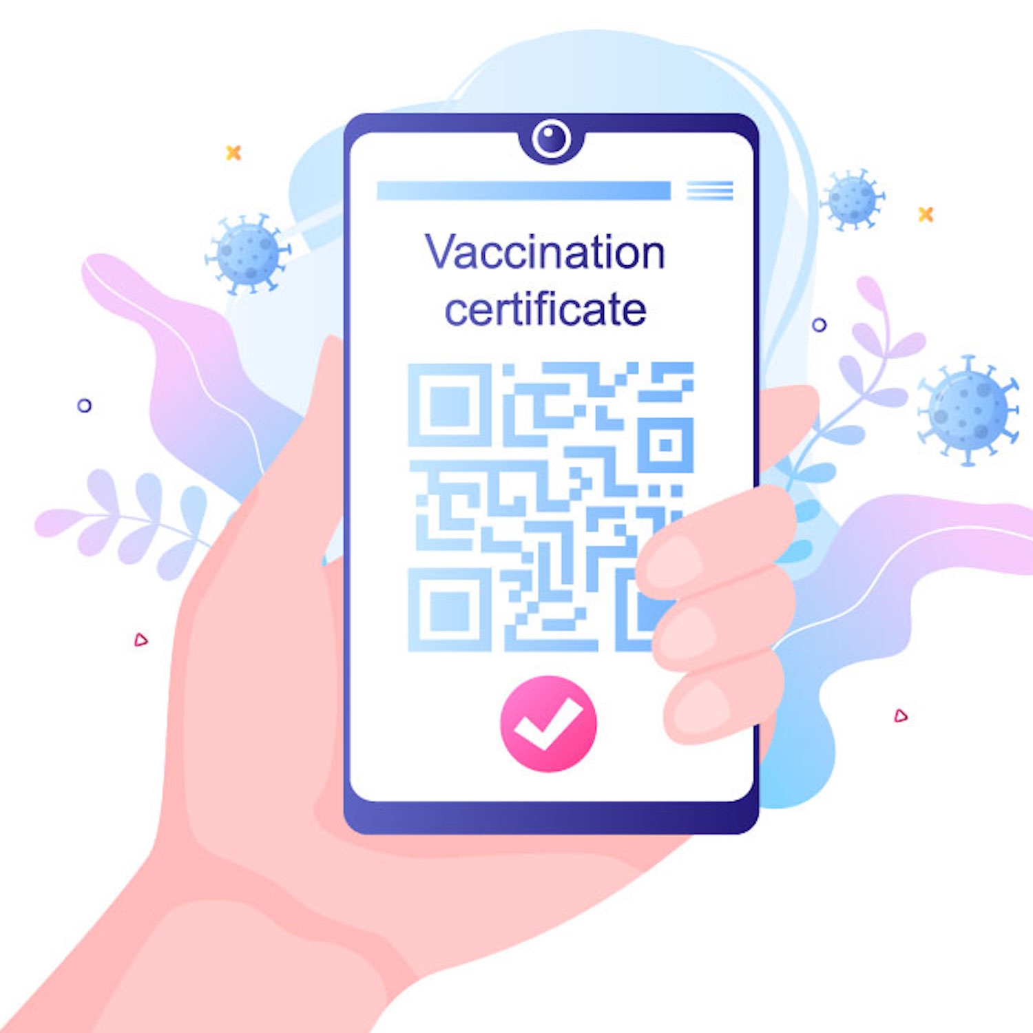 Covid-19 Vaccination Certificate Illustration preview image.