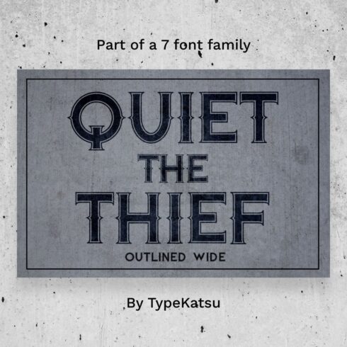 Quiet The Thief - Part Of A 7 Font Family.