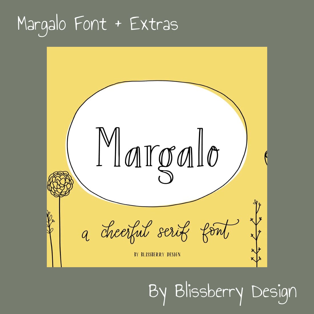 Margalo Font + Extras - A Cheerful Serif Font By Blissberry Design.