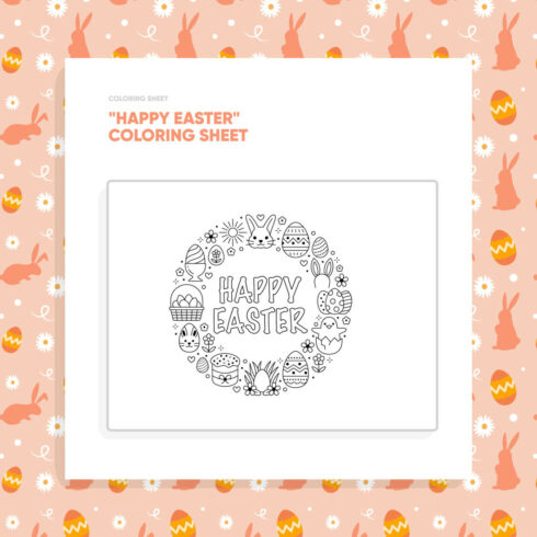 "Happy Easter" Coloring Sheet cover image.