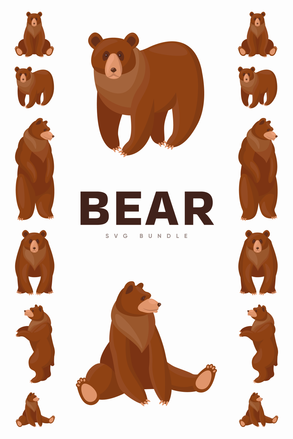 Bear is shown with the words bear on it.