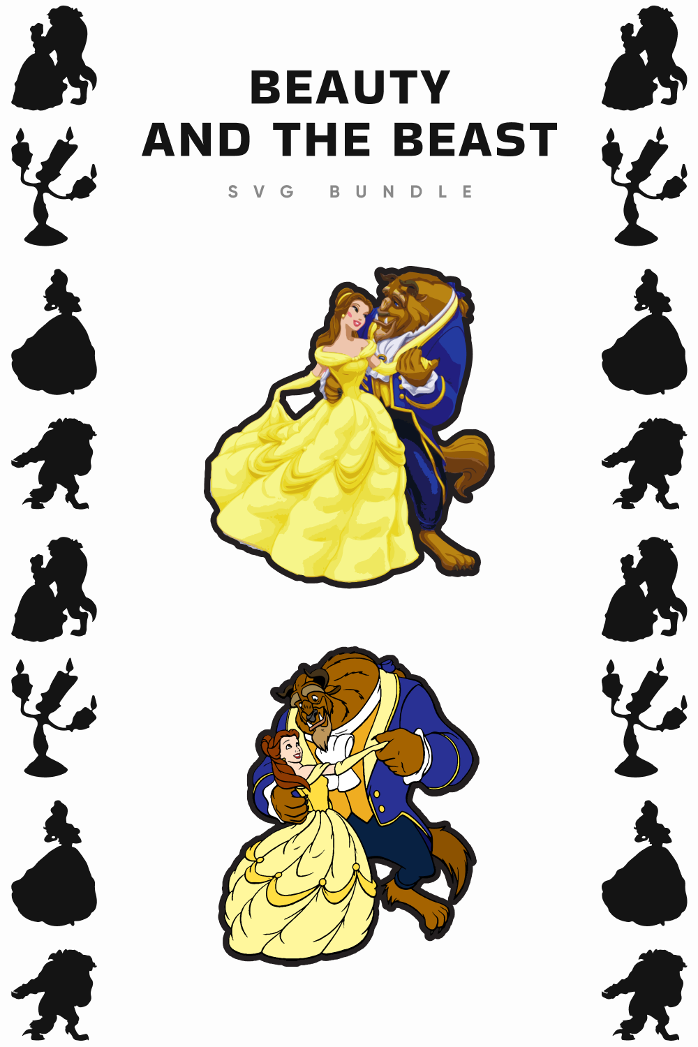 Beauty and the Beast SVG Files pinterest image.