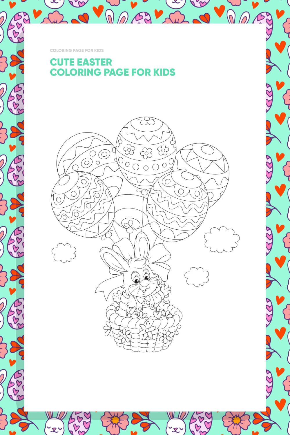 Cute Easter Coloring Page for Kids pinterest.