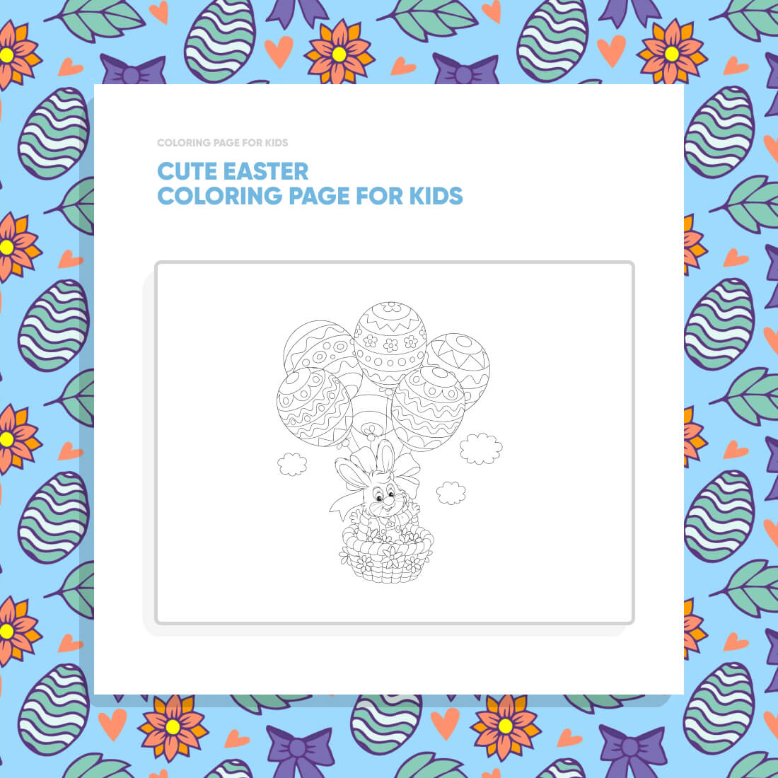 Cute Easter Coloring Page for Kids cover image.