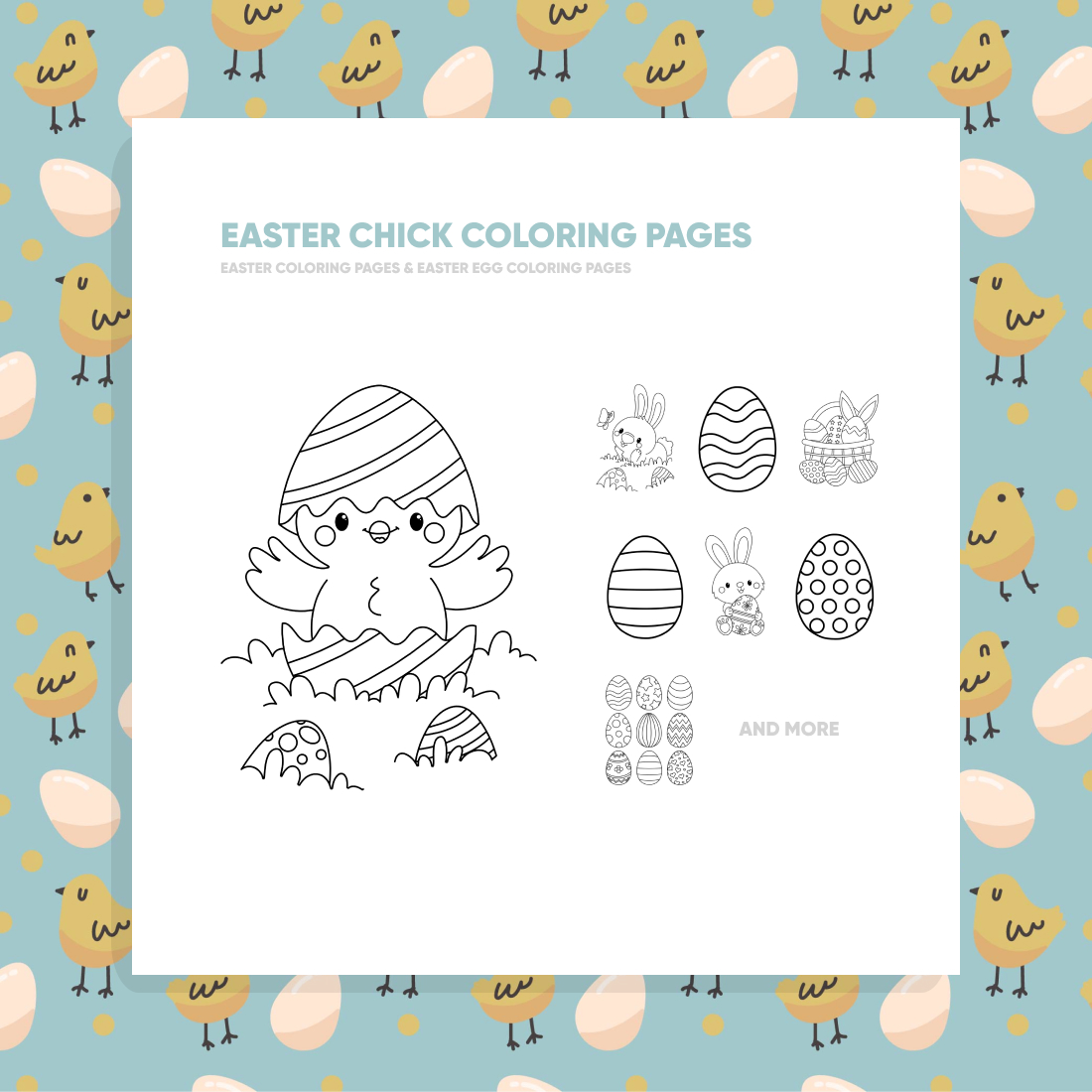 Easter Chick Coloring Pages facebook cover.