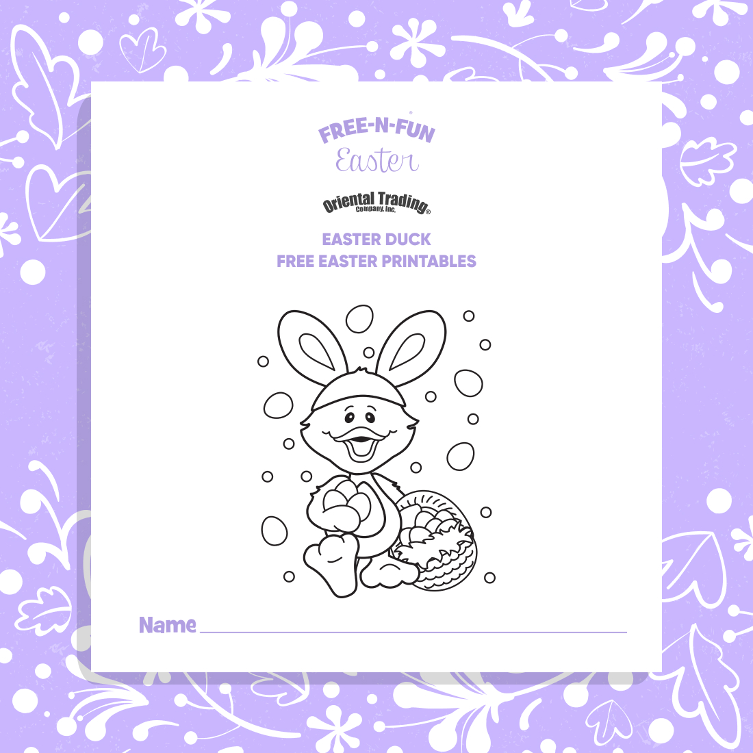 Easter Duck Free Easter Printable cover image.