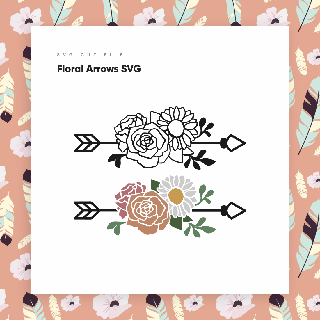 Free Floral Arrow SVG cover image.