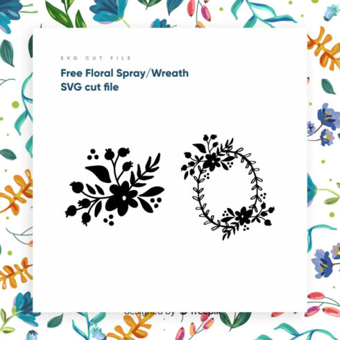 Free Floral Spray/Wreath SVG cut file cover image.