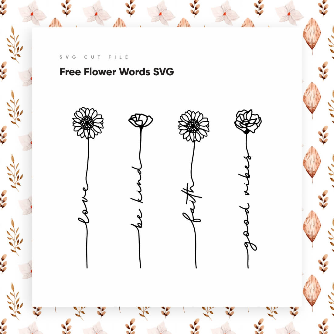 Free Flower Words SVG facebook.