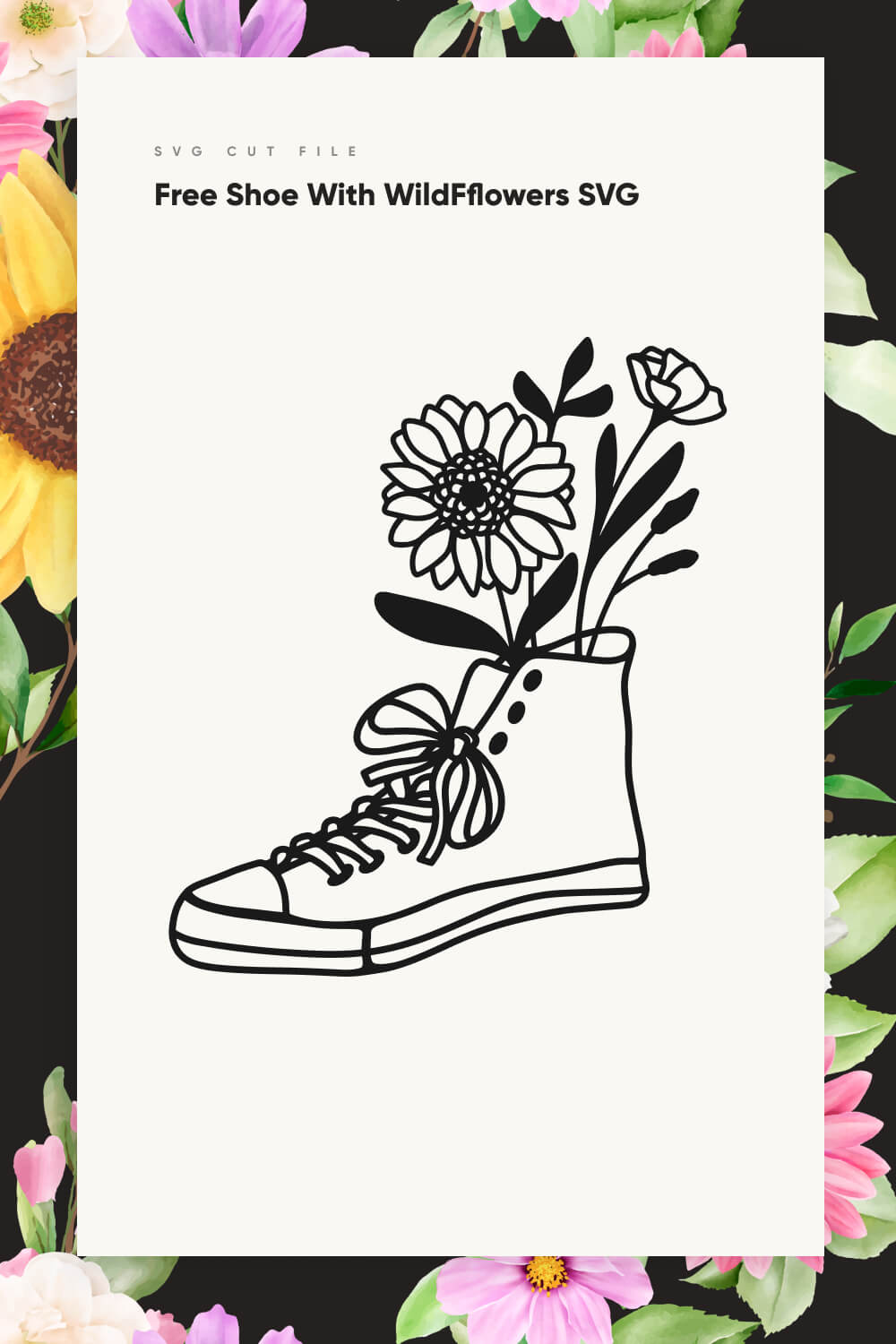Free Shoe with Wildflowers SVG pinterest.
